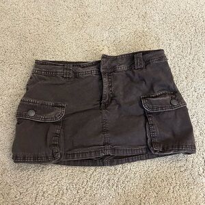 GARAGE Brown Cargo Mini Skirt